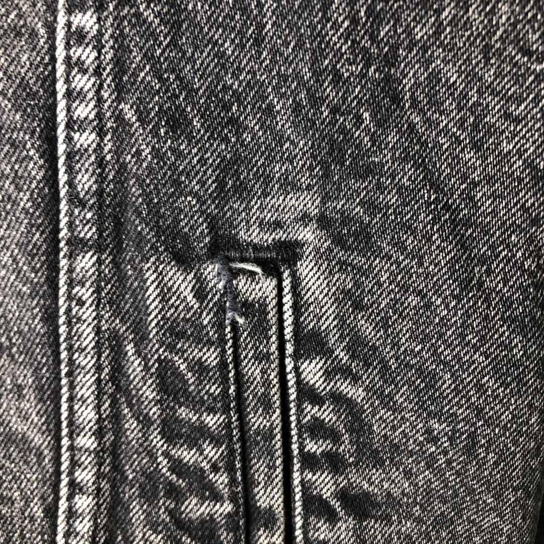 Levi's Premium Justin Timberlake Fresh Leaves Padded Black Denim Boa Jacket (Men's Size M) cotton black type Vintage Second Hand