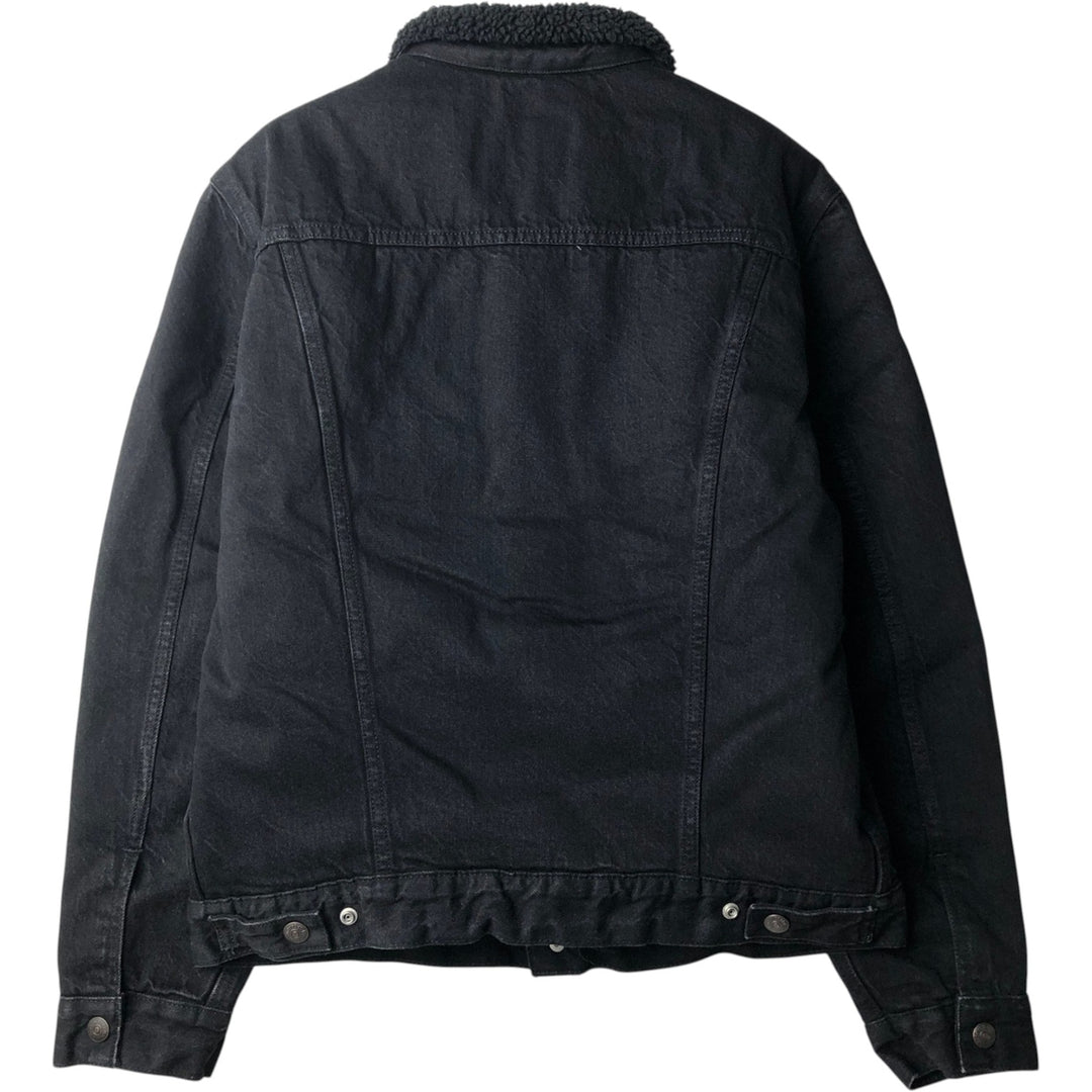 Levi's LEVI'S PREMIUM Euro Model Padded Black Denim Boa Jacket, Men's Size M cotton black type Vintage Second Hand