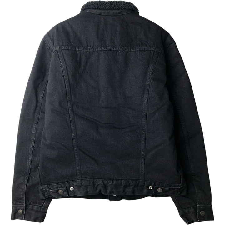 Levi's LEVI'S PREMIUM Euro Model Padded Black Denim Boa Jacket, Men's Size M cotton black type Vintage Second Hand