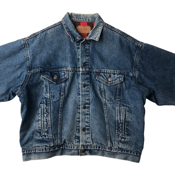 ~90'S Levi's 70417-0814 Denim Jacket, Made in USA, Men's Size L (approx.), Vintage cotton blue type Vintage Second Hand