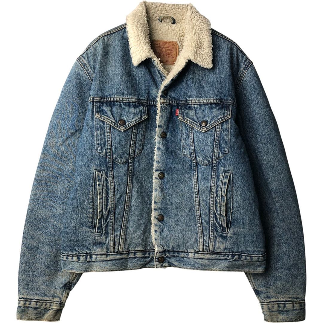 90'S Levi's 71500-0216 Denim Boa Jacket, Men's Size L, Vintage cotton blue type Vintage Second Hand