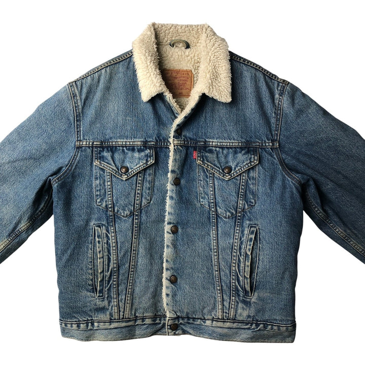 90'S Levi's 71500-0216 Denim Boa Jacket, Men's Size L, Vintage cotton blue type Vintage Second Hand