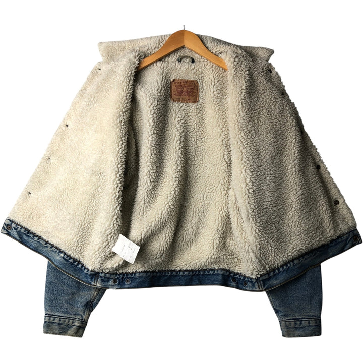 90'S Levi's 71500-0216 Denim Boa Jacket, Men's Size L, Vintage cotton blue type Vintage Second Hand