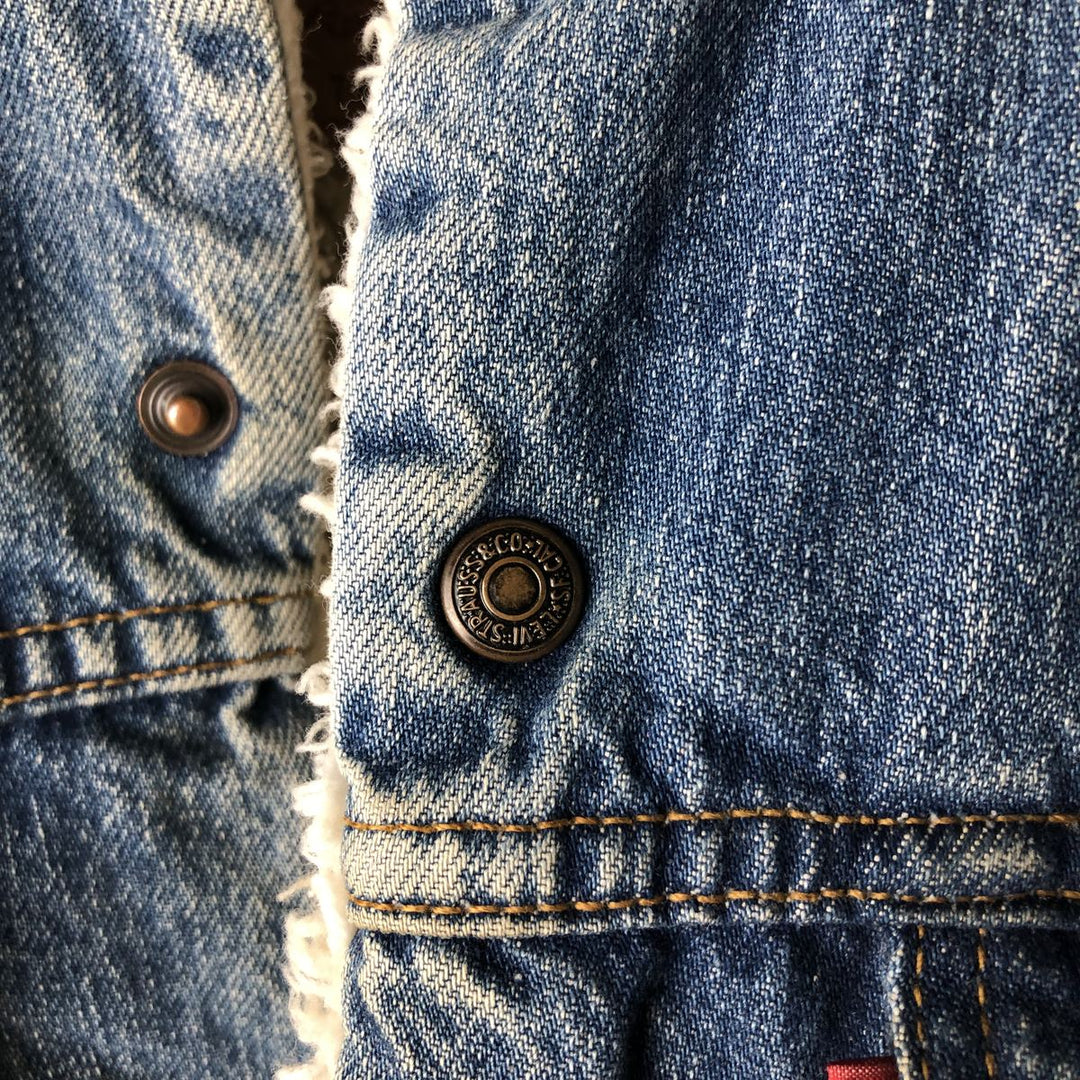 90'S Levi's 71500-0216 Denim Boa Jacket, Men's Size L, Vintage cotton blue type Vintage Second Hand