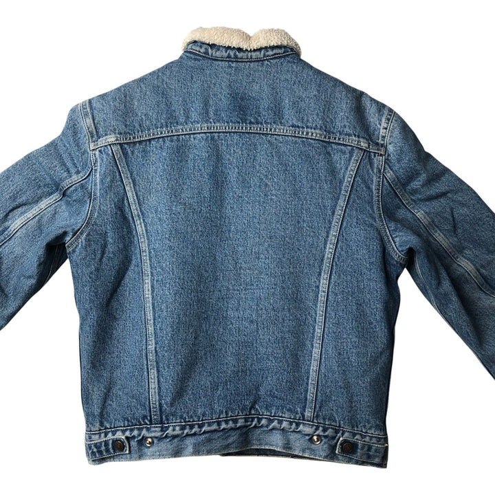 90'S Levi's 70603-0215 Euro Model Denim Boa Jacket, Made in Italy, Men's Size L, Vintage cotton blue type Vintage Second Hand