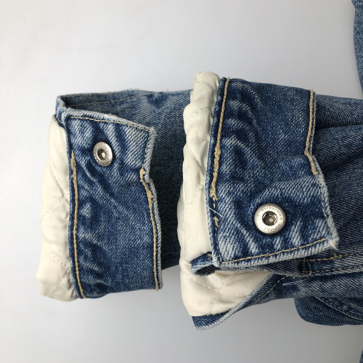 90'S Levi's 70603-0215 Euro Model Denim Boa Jacket, Made in Italy, Men's Size L, Vintage cotton blue type Vintage Second Hand