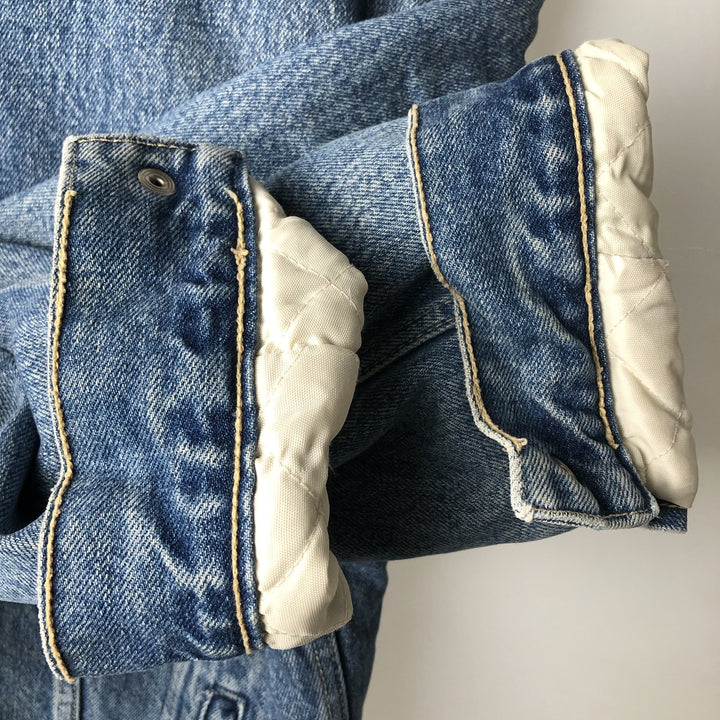 90'S Levi's 70603-0215 Euro Model Denim Boa Jacket, Made in Italy, Men's Size L, Vintage cotton blue type Vintage Second Hand