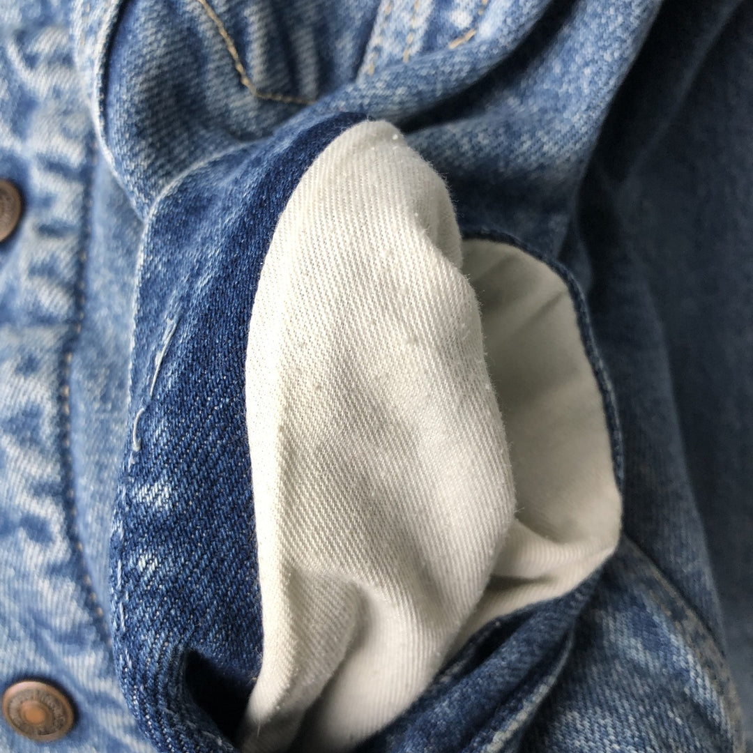 90'S Levi's 70603-0215 Euro Model Denim Boa Jacket, Made in Italy, Men's Size L, Vintage cotton blue type Vintage Second Hand