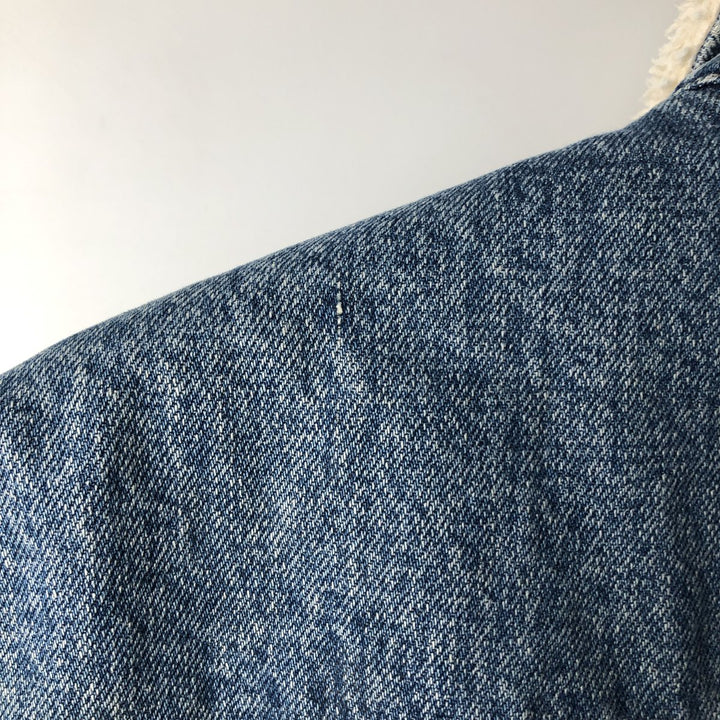 90'S Levi's 70603-0215 Euro Model Denim Boa Jacket, Made in Italy, Men's Size L, Vintage cotton blue type Vintage Second Hand