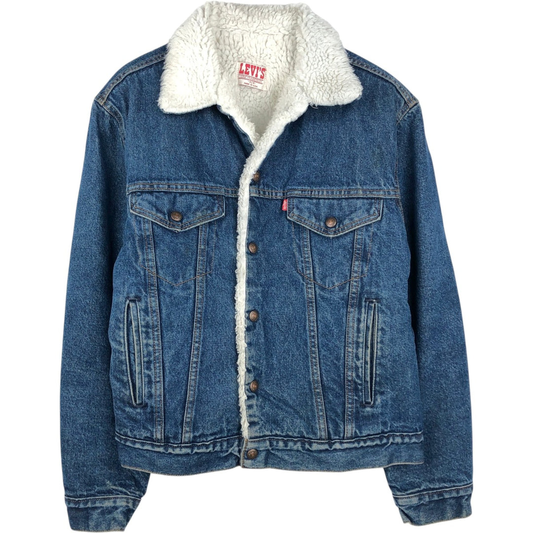 80s-90'S Levi's 70602-0216 Padded Denim Boa Jacket, Made in USA, Men's Size L (Equivalent), Vintage cotton blue type Vintage Second Hand