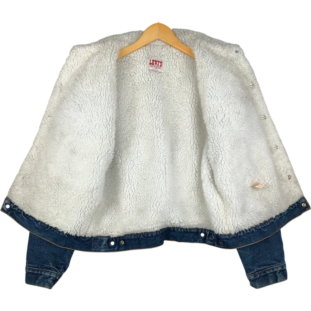 80s-90'S Levi's 70602-0216 Padded Denim Boa Jacket, Made in USA, Men's Size L (Equivalent), Vintage cotton blue type Vintage Second Hand