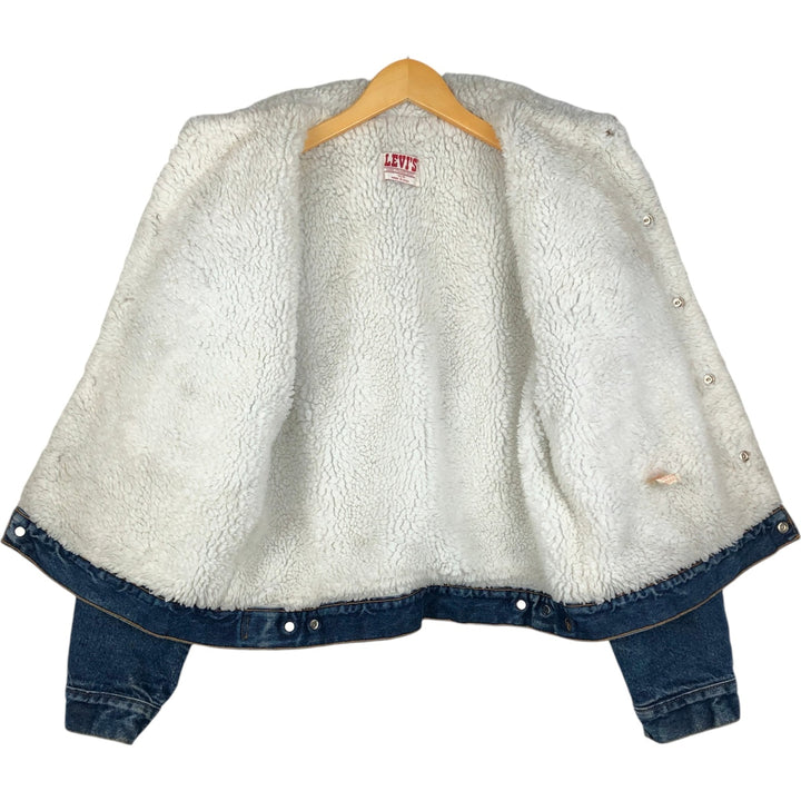 80s-90'S Levi's 70602-0216 Padded Denim Boa Jacket, Made in USA, Men's Size L (Equivalent), Vintage cotton blue type Vintage Second Hand