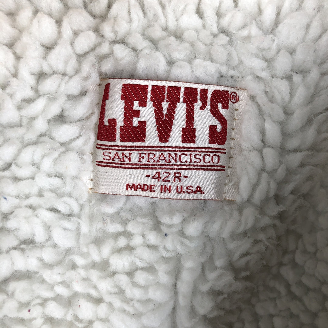 80s-90'S Levi's 70602-0216 Padded Denim Boa Jacket, Made in USA, Men's Size L (Equivalent), Vintage cotton blue type Vintage Second Hand