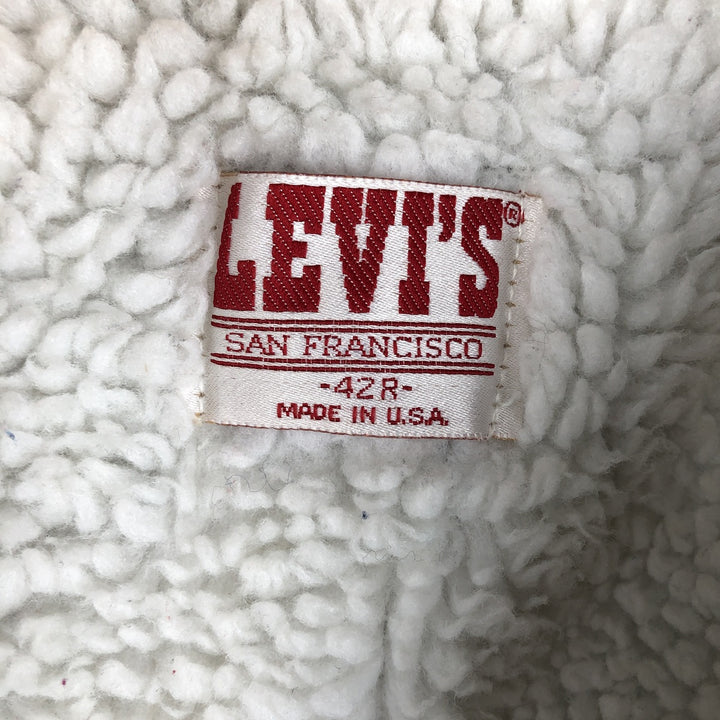 80s-90'S Levi's 70602-0216 Padded Denim Boa Jacket, Made in USA, Men's Size L (Equivalent), Vintage cotton blue type Vintage Second Hand