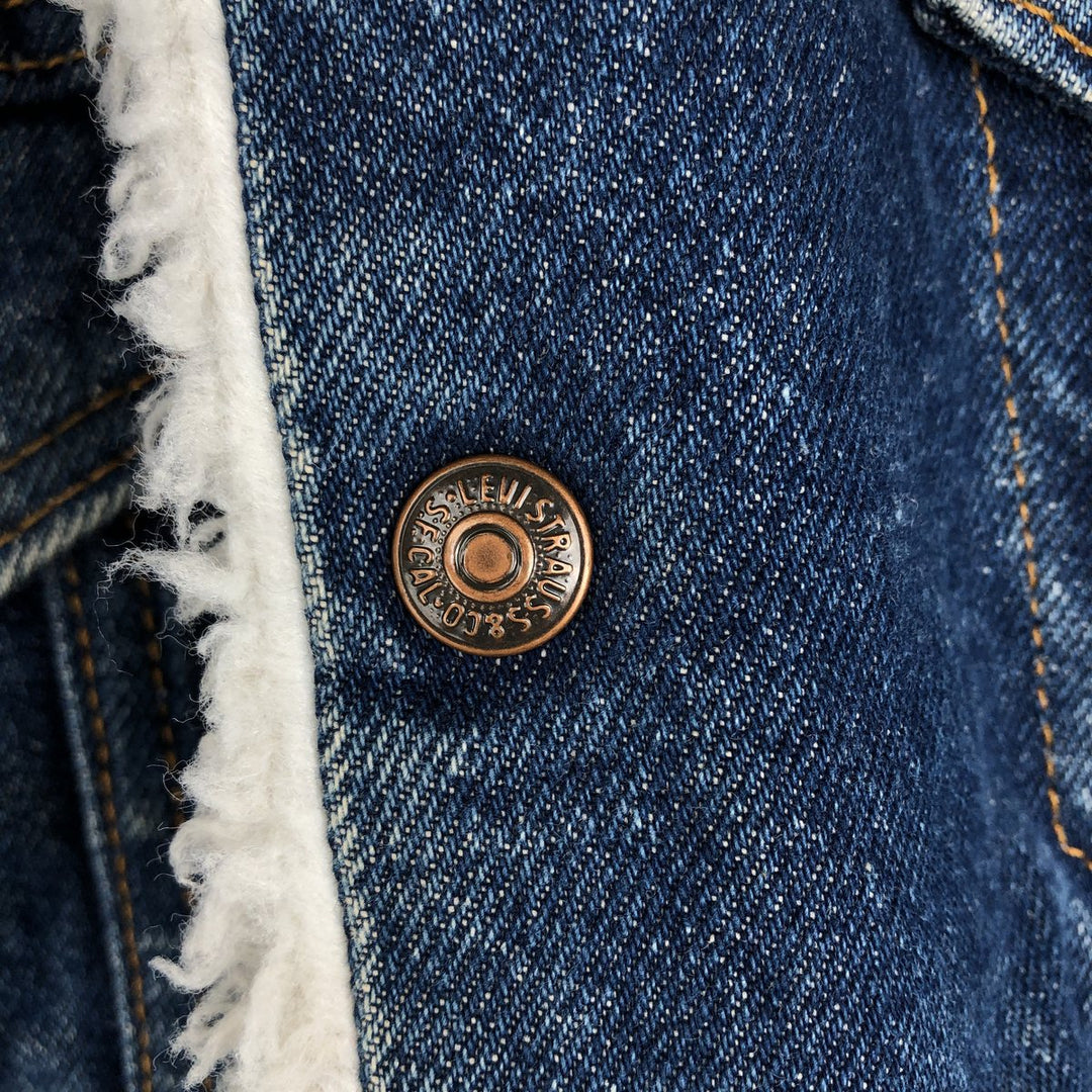 80s-90'S Levi's 70602-0216 Padded Denim Boa Jacket, Made in USA, Men's Size L (Equivalent), Vintage cotton blue type Vintage Second Hand