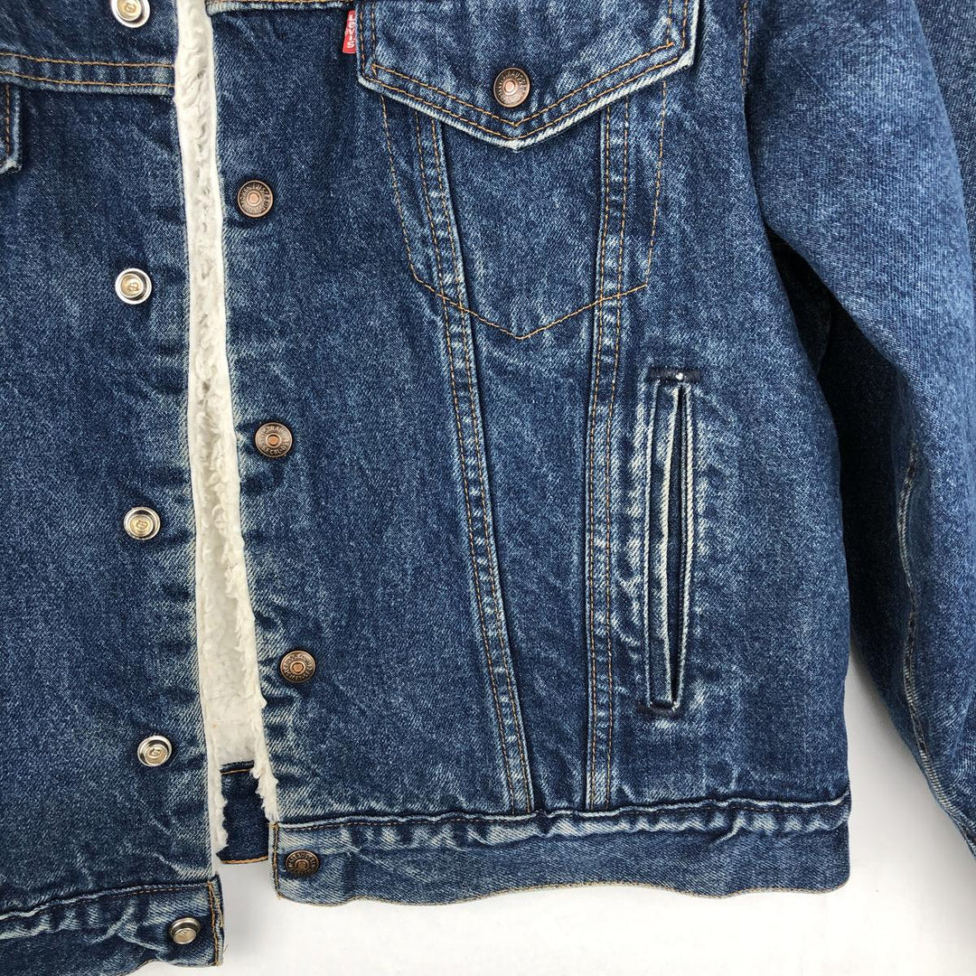 80s-90'S Levi's 70602-0216 Padded Denim Boa Jacket, Made in USA, Men's Size L (Equivalent), Vintage cotton blue type Vintage Second Hand