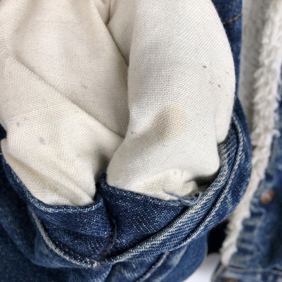 80s-90'S Levi's 70602-0216 Padded Denim Boa Jacket, Made in USA, Men's Size L (Equivalent), Vintage cotton blue type Vintage Second Hand