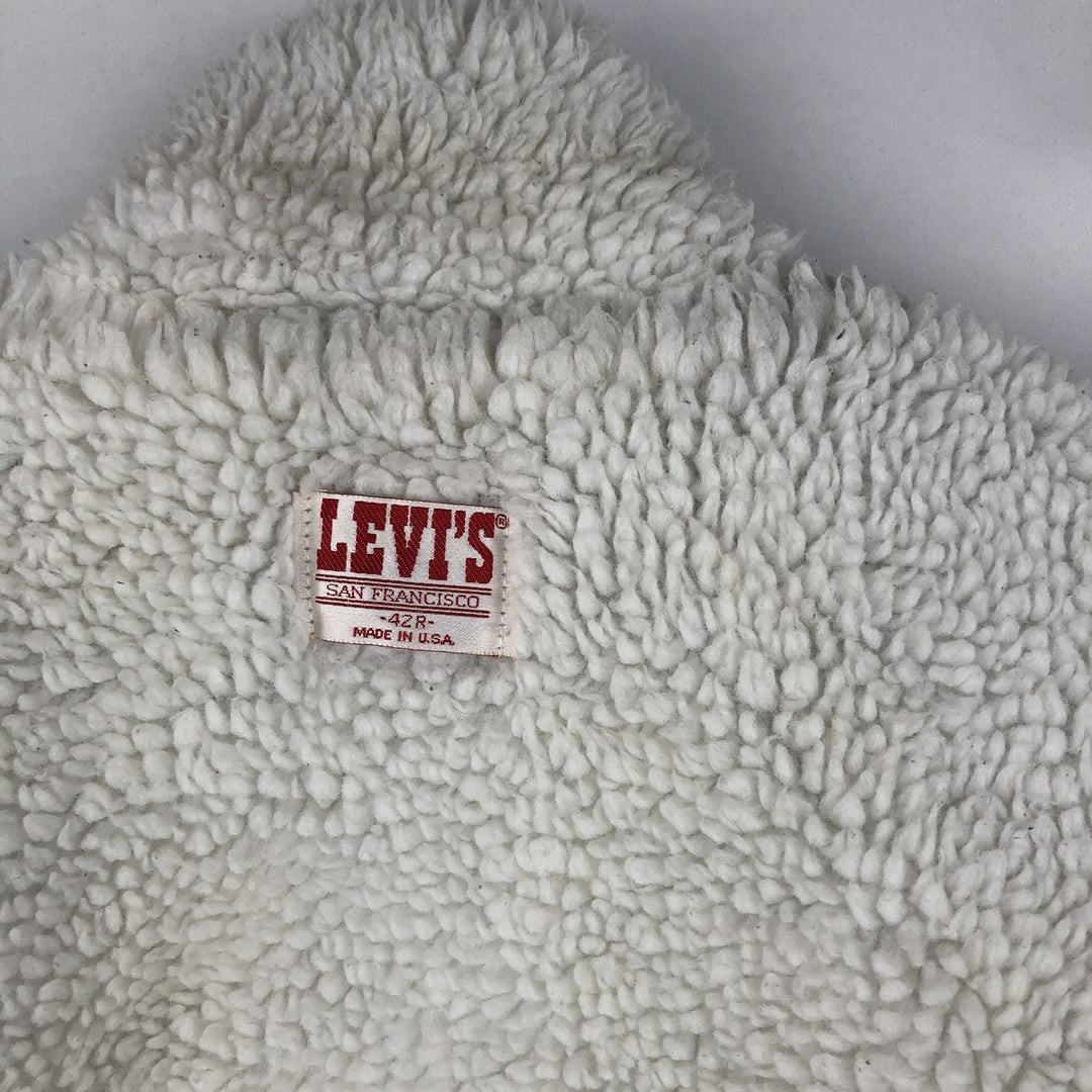 80s-90'S Levi's 70602-0216 Padded Denim Boa Jacket, Made in USA, Men's Size L (Equivalent), Vintage cotton blue type Vintage Second Hand