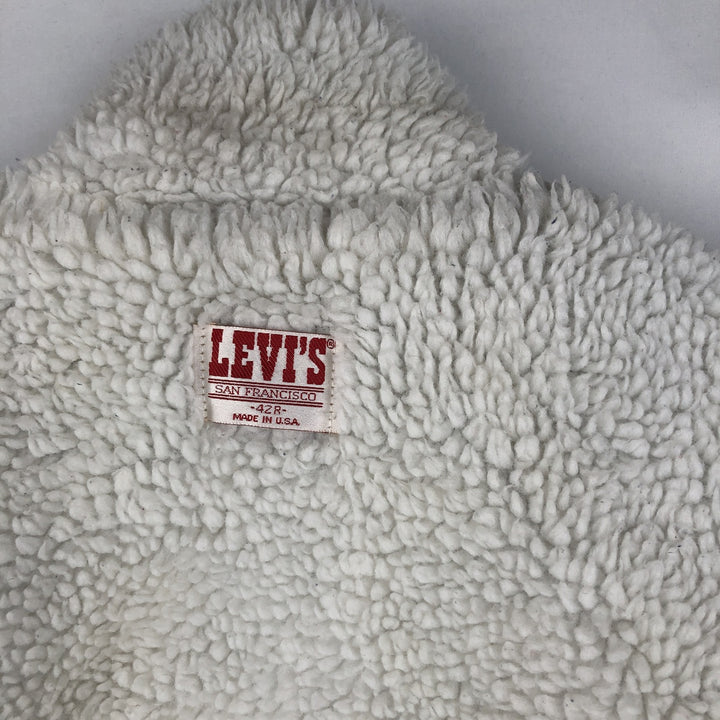 80s-90'S Levi's 70602-0216 Padded Denim Boa Jacket, Made in USA, Men's Size L (Equivalent), Vintage cotton blue type Vintage Second Hand