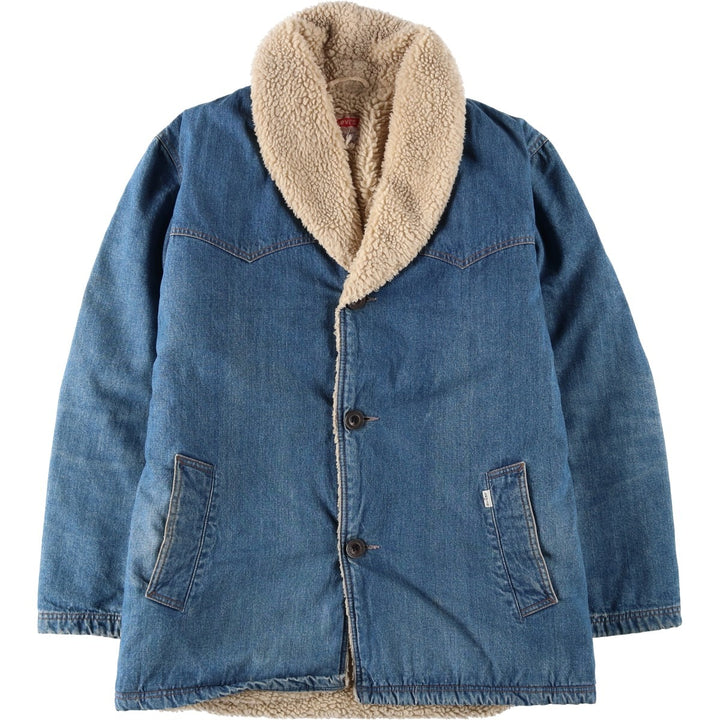 Levi's Shawl Collar Denim Boa Jacket, Made in Italy, Men's Size XL (Equivalent), Vintage polyester Blue type light blue Vintage Second Hand