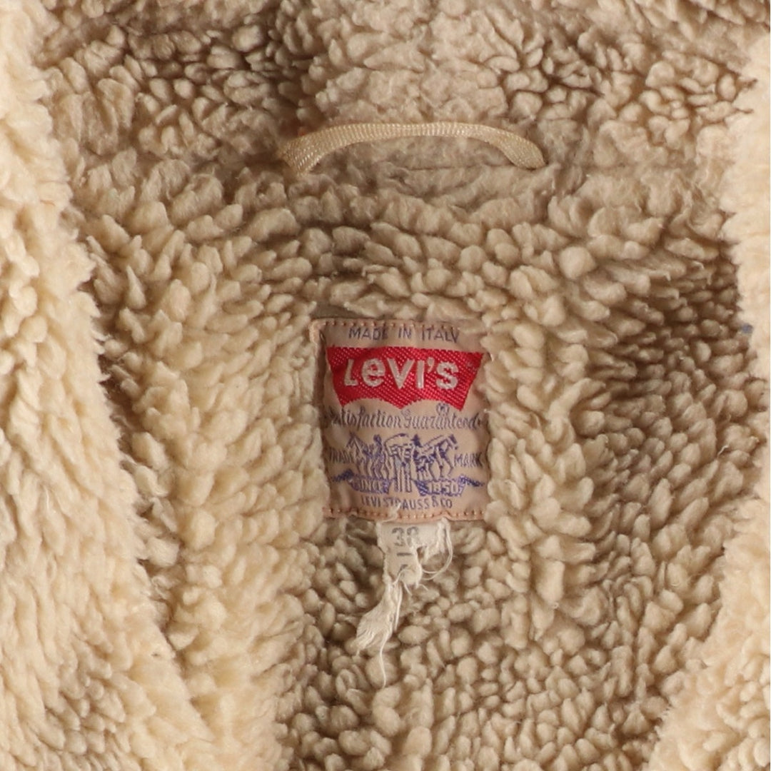 Levi's Shawl Collar Denim Boa Jacket, Made in Italy, Men's Size XL (Equivalent), Vintage polyester Blue type light blue Vintage Second Hand