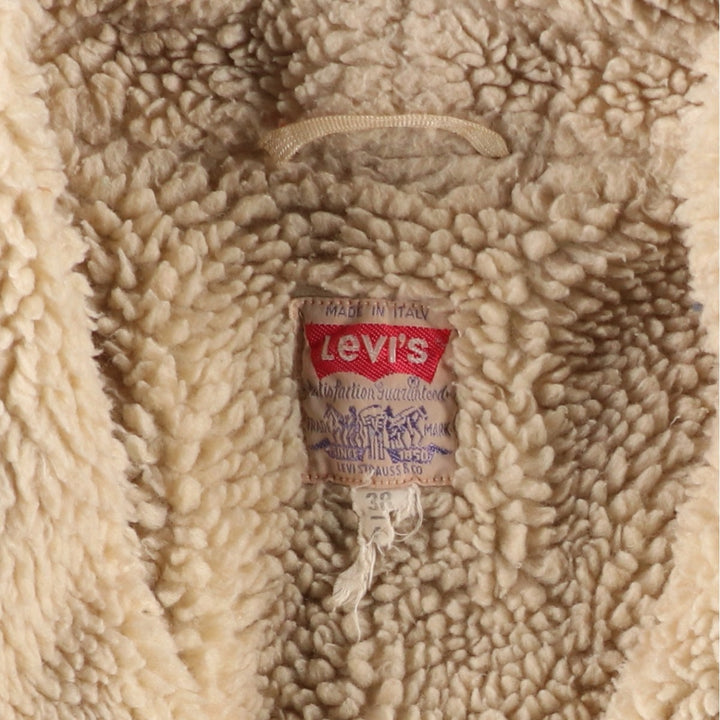 Levi's Shawl Collar Denim Boa Jacket, Made in Italy, Men's Size XL (Equivalent), Vintage polyester Blue type light blue Vintage Second Hand