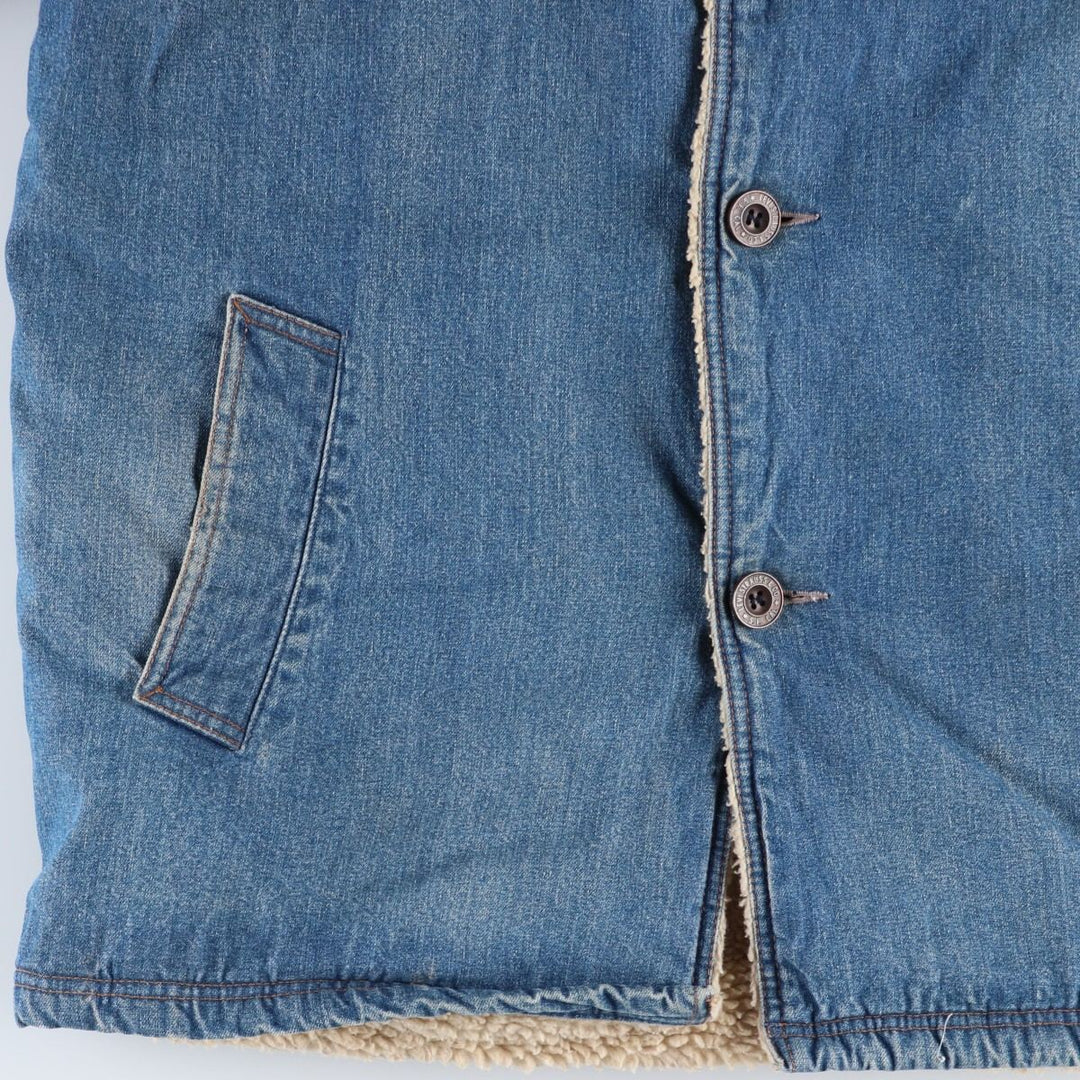 Levi's Shawl Collar Denim Boa Jacket, Made in Italy, Men's Size XL (Equivalent), Vintage polyester Blue type light blue Vintage Second Hand