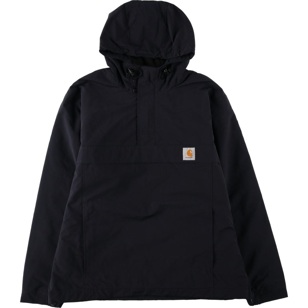 Carhartt WORK IN PROGRESS Hooded Half-Zip Padded Jacket Puffer Jacket Men's XL (approx.) Nylon black type Vintage Second Hand
