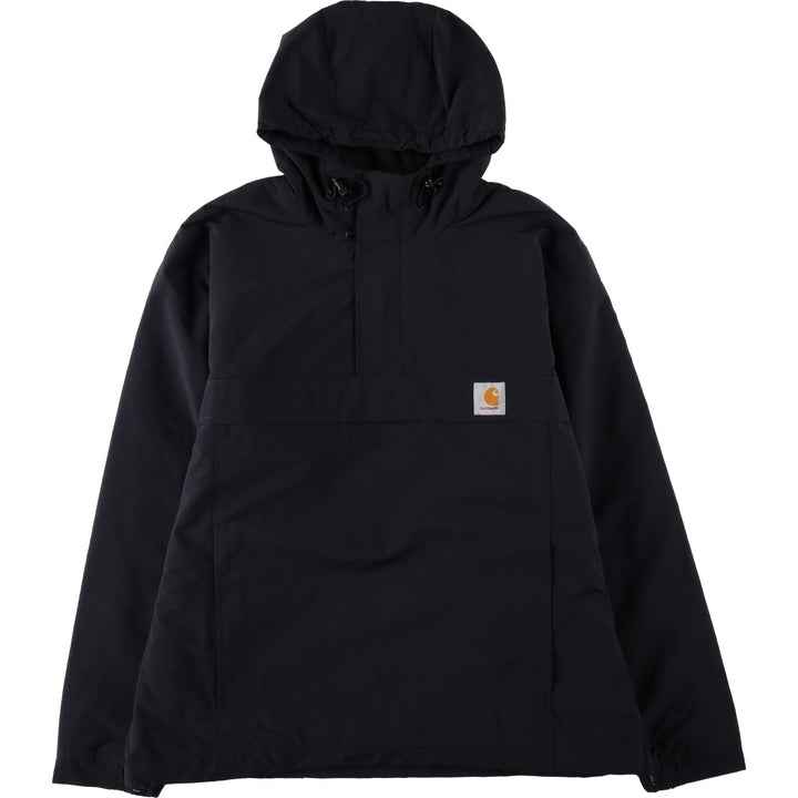 Carhartt WORK IN PROGRESS Hooded Half-Zip Padded Jacket Puffer Jacket Men's XL (approx.) Nylon black type Vintage Second Hand