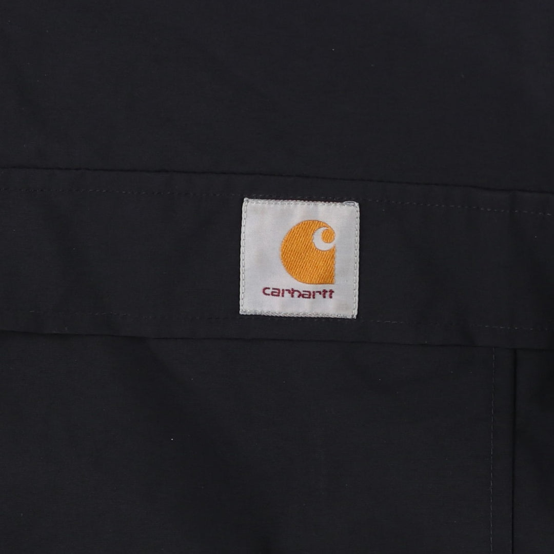 Carhartt WORK IN PROGRESS Hooded Half-Zip Padded Jacket Puffer Jacket Men's XL (approx.) Nylon black type Vintage Second Hand