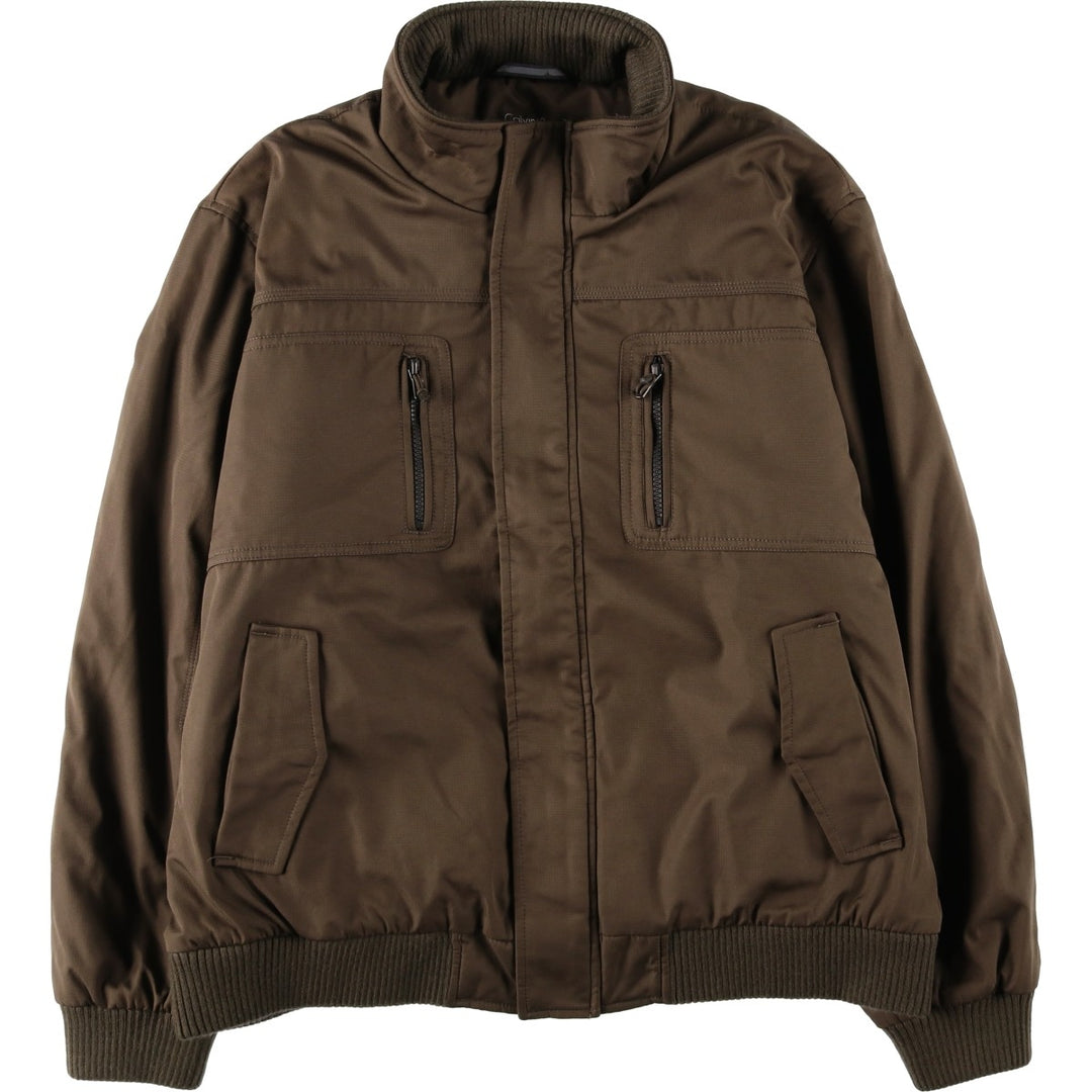 Calvin Klein padded puffer jacket, men's size XL polyester Khaki type Vintage Second Hand