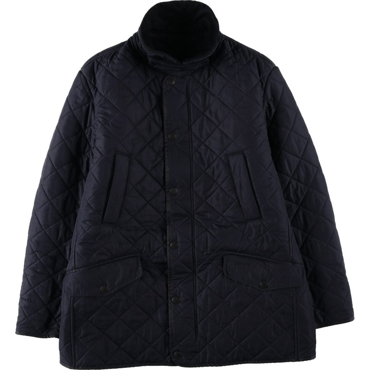 2000'S Barbour BARDON 3-Warrant Quilted Puffer Jacket, Men's Size L (approx.) polyester navy blue type Vintage Second Hand