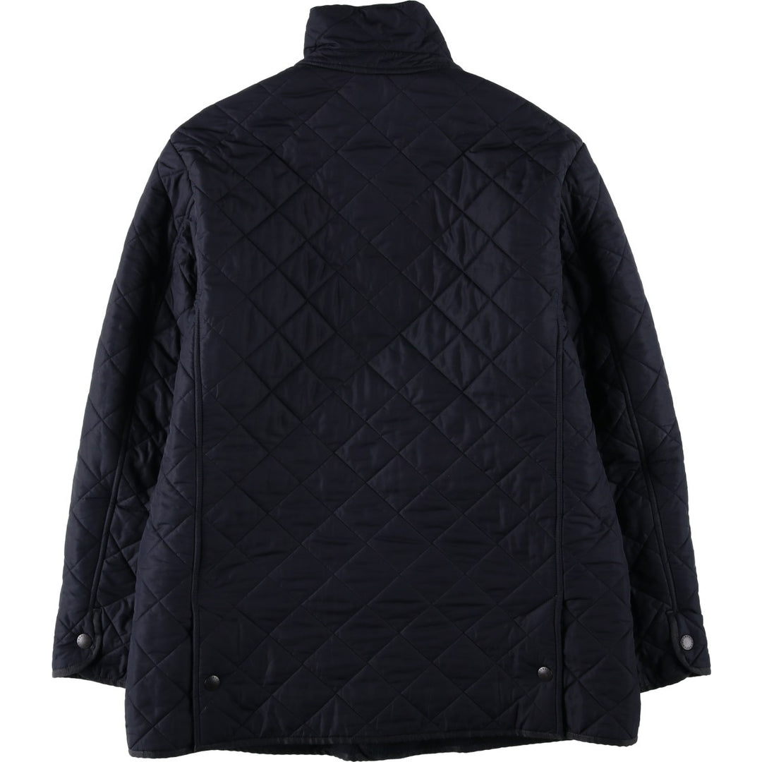 2000'S Barbour BARDON 3-Warrant Quilted Puffer Jacket, Men's Size L (approx.) polyester navy blue type Vintage Second Hand