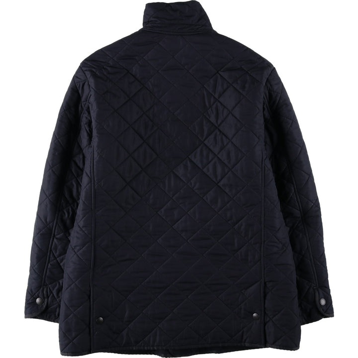 2000'S Barbour BARDON 3-Warrant Quilted Puffer Jacket, Men's Size L (approx.) polyester navy blue type Vintage Second Hand