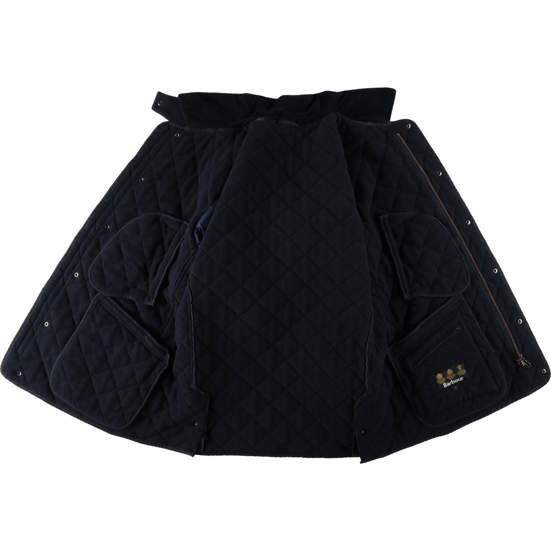 2000'S Barbour BARDON 3-Warrant Quilted Puffer Jacket, Men's Size L (approx.) polyester navy blue type Vintage Second Hand