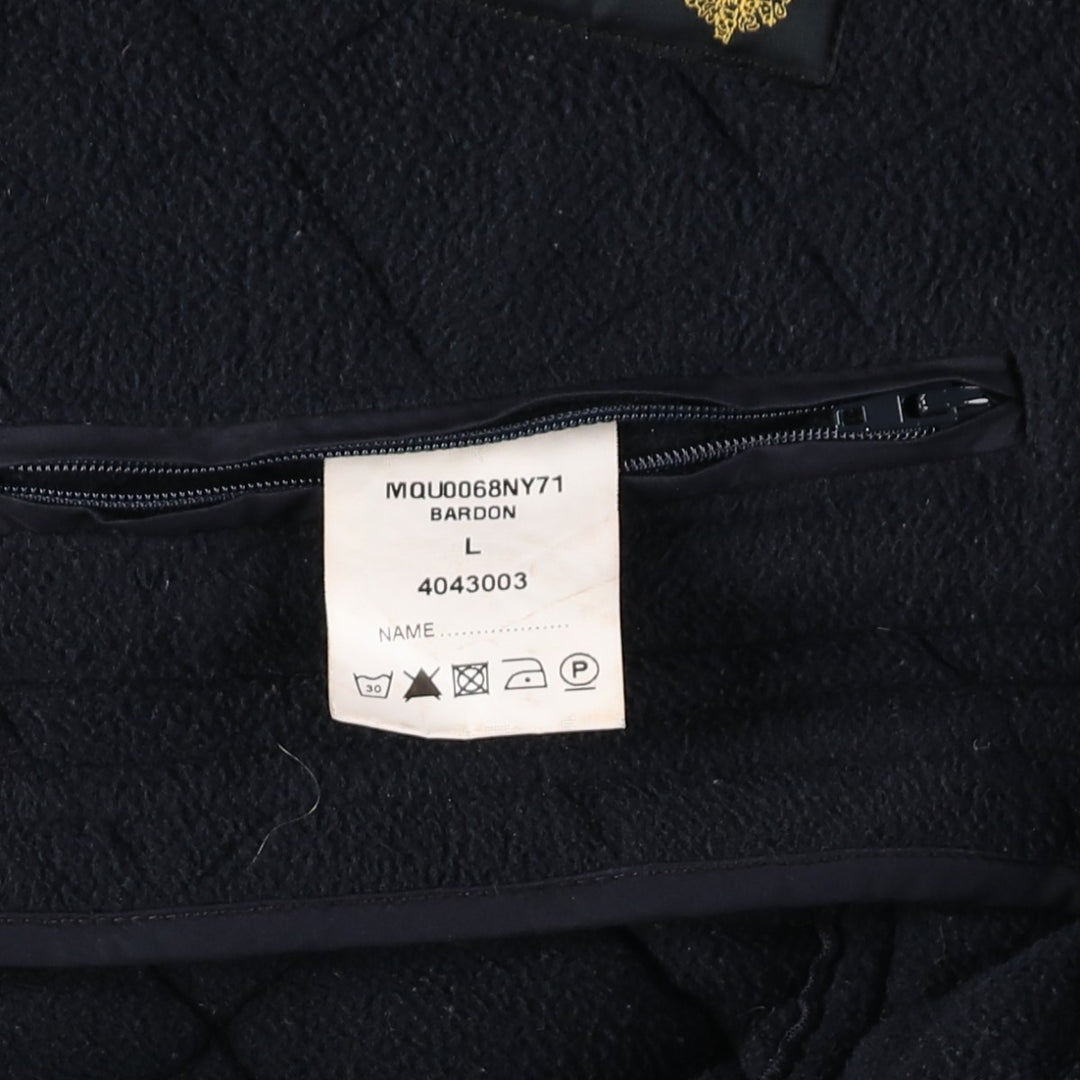 2000'S Barbour BARDON 3-Warrant Quilted Puffer Jacket, Men's Size L (approx.) polyester navy blue type Vintage Second Hand
