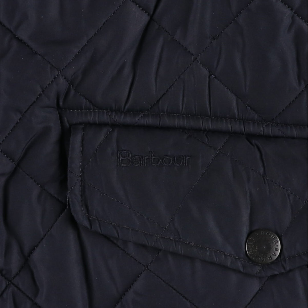 2000'S Barbour BARDON 3-Warrant Quilted Puffer Jacket, Men's Size L (approx.) polyester navy blue type Vintage Second Hand