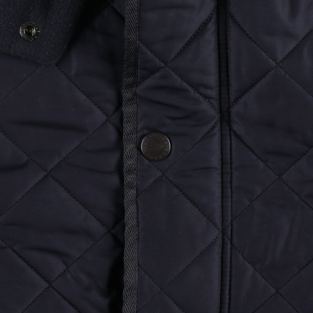 2000'S Barbour BARDON 3-Warrant Quilted Puffer Jacket, Men's Size L (approx.) polyester navy blue type Vintage Second Hand