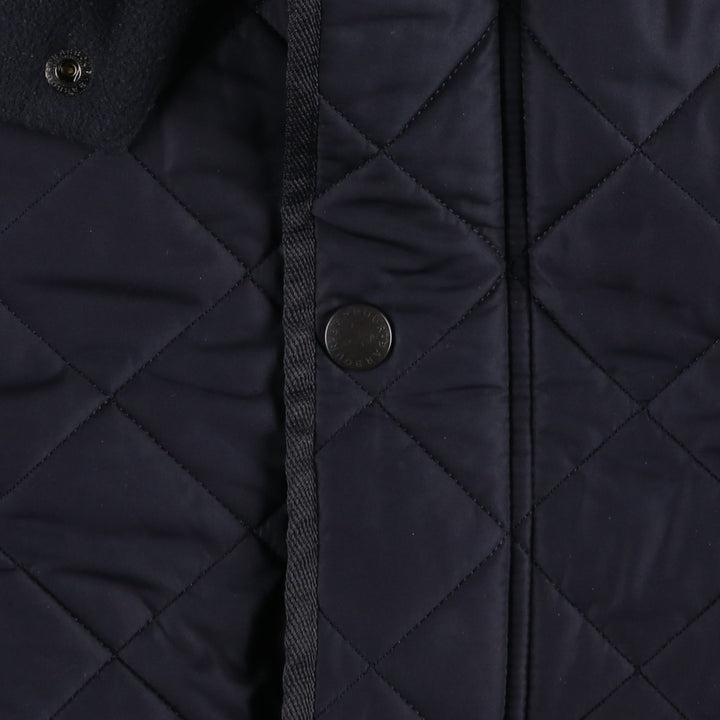 2000'S Barbour BARDON 3-Warrant Quilted Puffer Jacket, Men's Size L (approx.) polyester navy blue type Vintage Second Hand