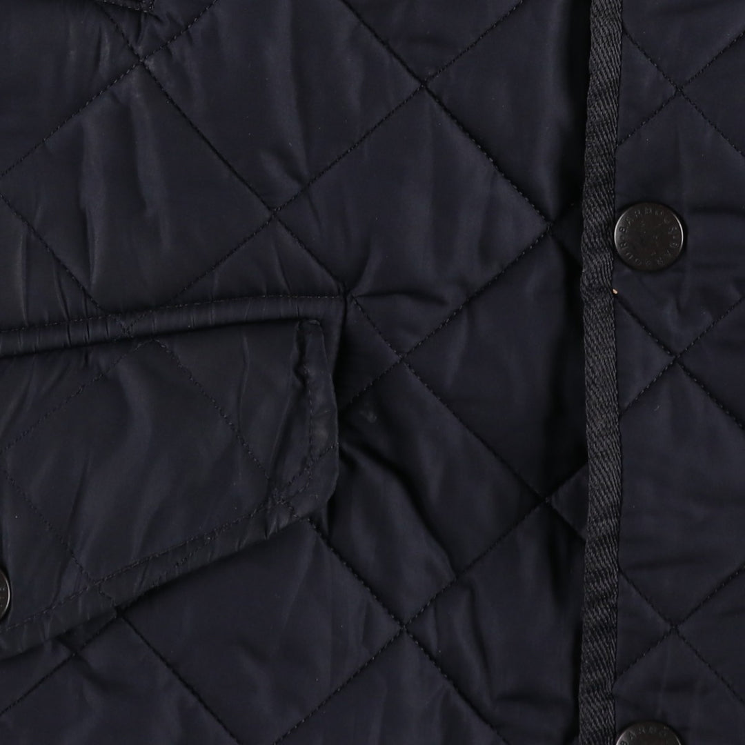 2000'S Barbour BARDON 3-Warrant Quilted Puffer Jacket, Men's Size L (approx.) polyester navy blue type Vintage Second Hand