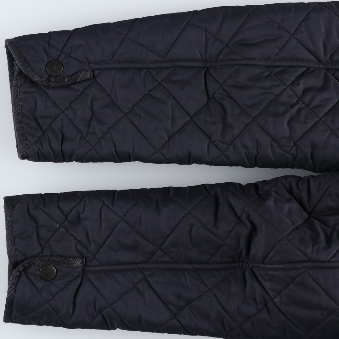 2000'S Barbour BARDON 3-Warrant Quilted Puffer Jacket, Men's Size L (approx.) polyester navy blue type Vintage Second Hand