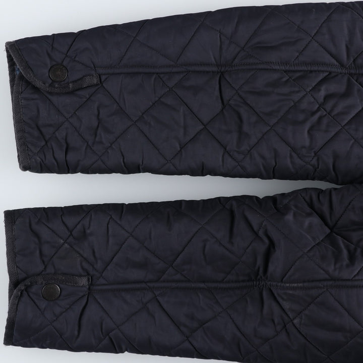 2000'S Barbour BARDON 3-Warrant Quilted Puffer Jacket, Men's Size L (approx.) polyester navy blue type Vintage Second Hand