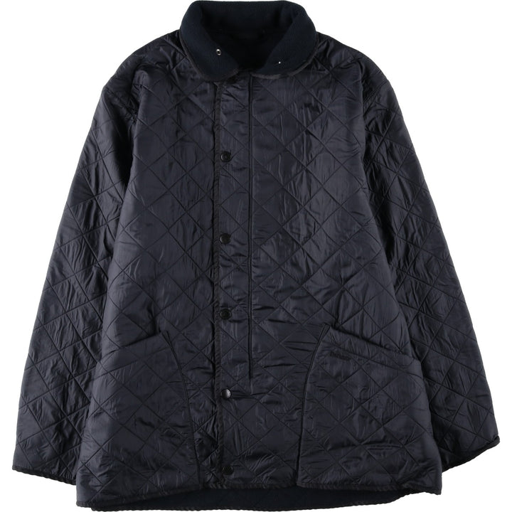 Barbour Microfibre Polarquilt Long Quilted Puffer Jacket (Men's XL equivalent) polyester black type Vintage Second Hand