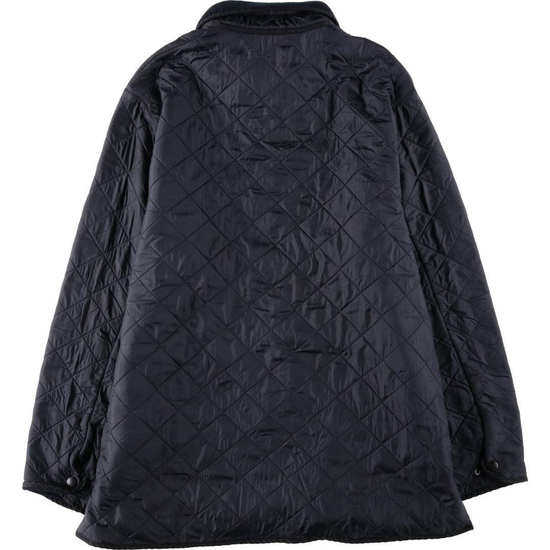 Barbour Microfibre Polarquilt Long Quilted Puffer Jacket (Men's XL equivalent) polyester black type Vintage Second Hand