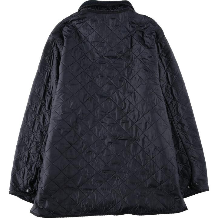 Barbour Microfibre Polarquilt Long Quilted Puffer Jacket (Men's XL equivalent) polyester black type Vintage Second Hand
