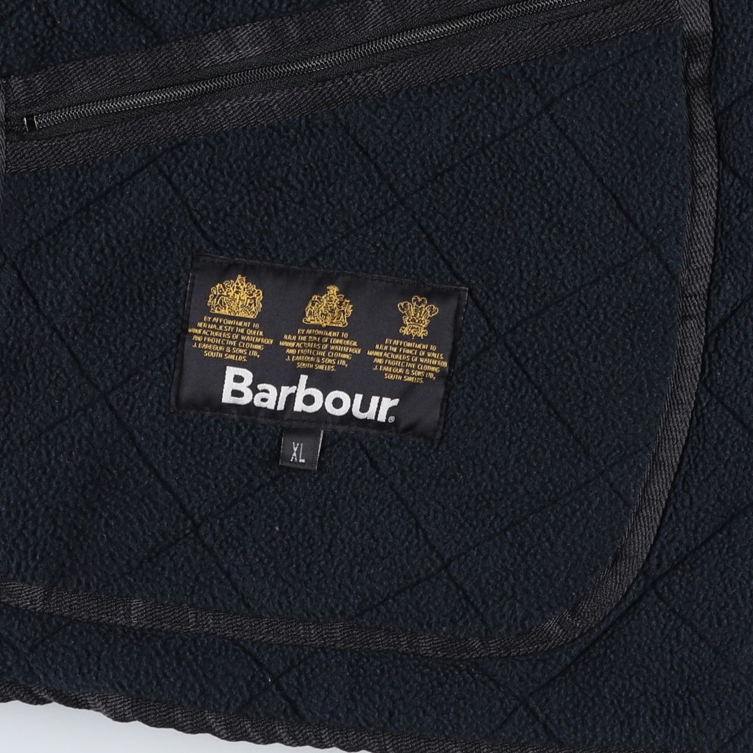 Barbour Microfibre Polarquilt Long Quilted Puffer Jacket (Men's XL equivalent) polyester black type Vintage Second Hand