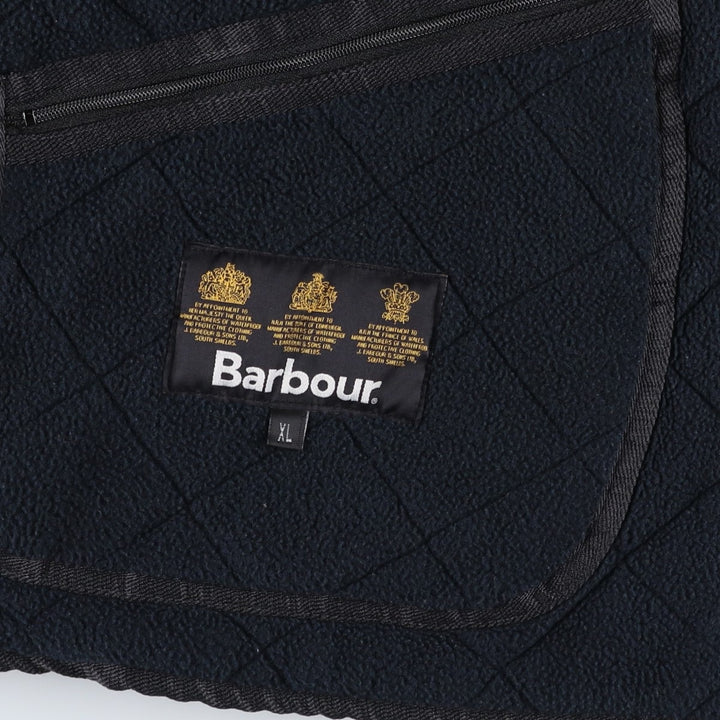 Barbour Microfibre Polarquilt Long Quilted Puffer Jacket (Men's XL equivalent) polyester black type Vintage Second Hand