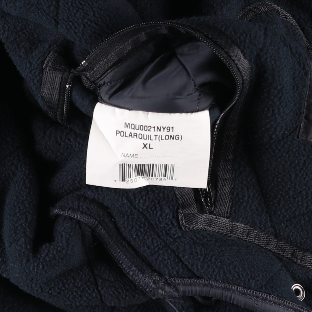 Barbour Microfibre Polarquilt Long Quilted Puffer Jacket (Men's XL equivalent) polyester black type Vintage Second Hand