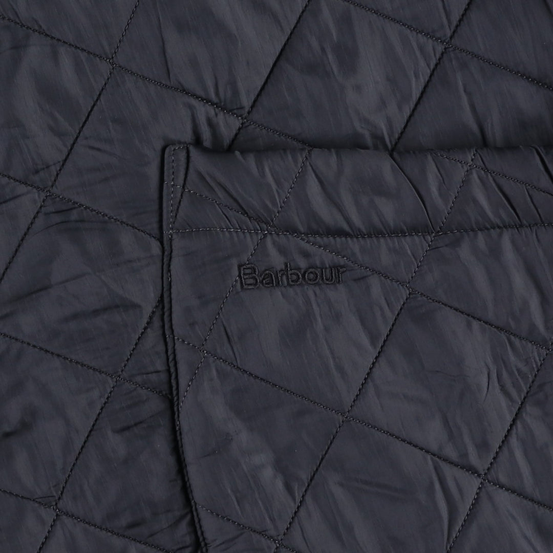 Barbour Microfibre Polarquilt Long Quilted Puffer Jacket (Men's XL equivalent) polyester black type Vintage Second Hand