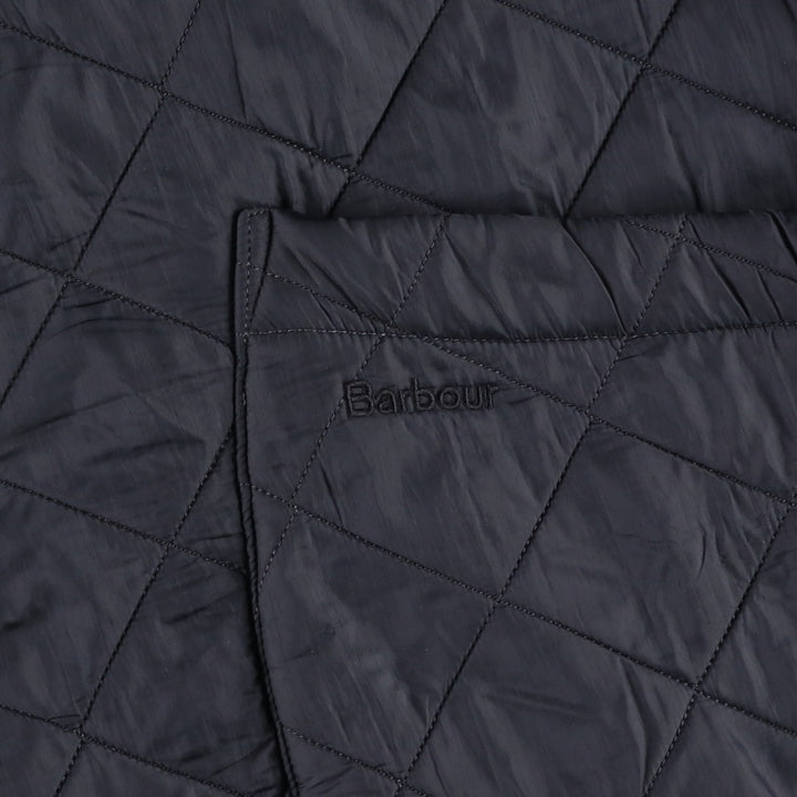 Barbour Microfibre Polarquilt Long Quilted Puffer Jacket (Men's XL equivalent) polyester black type Vintage Second Hand